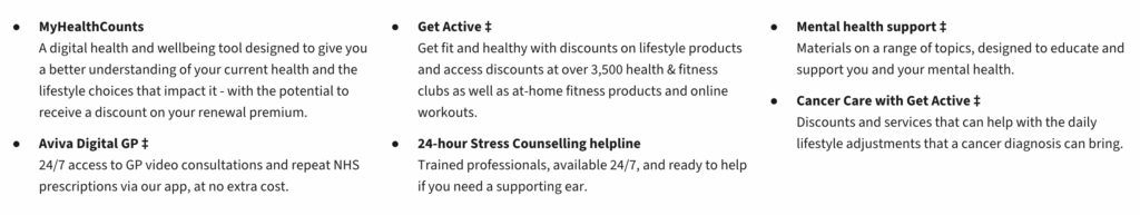 Aviva health insurance wellbeing services