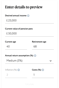 Nutmeg pension calculator